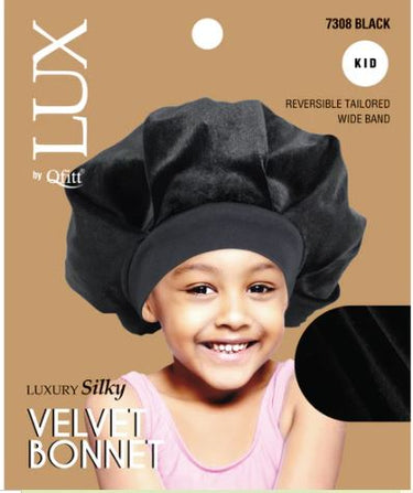 QFITT LUX KIDS LUXURY SILKY VELVET BONNET -SOLID